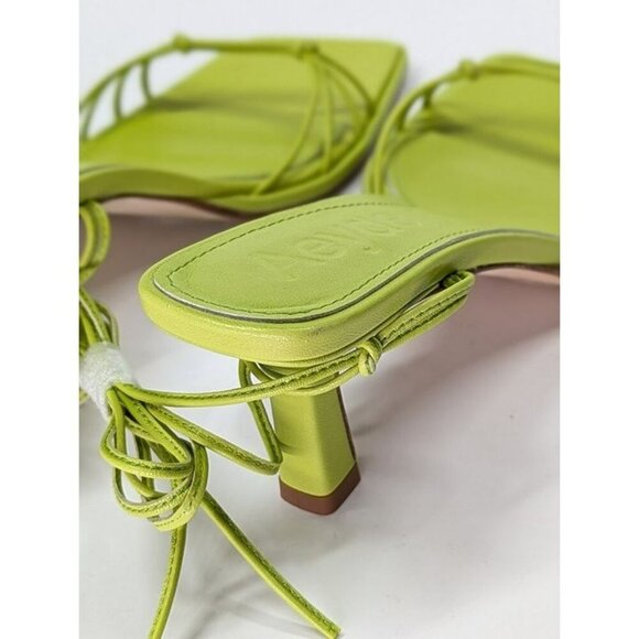 Aeyde Roda Women's Lace up Leather Sandals Apple Green Size 38.5 EU (MSRP $295) - Picture 8 of 11